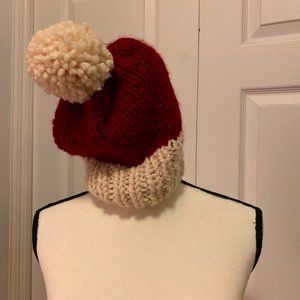 Handknit Christmas Holiday Santa Hat
